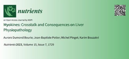 New publication on Myokines in Nutrients journal New publication on Myokines in Nutrients journal